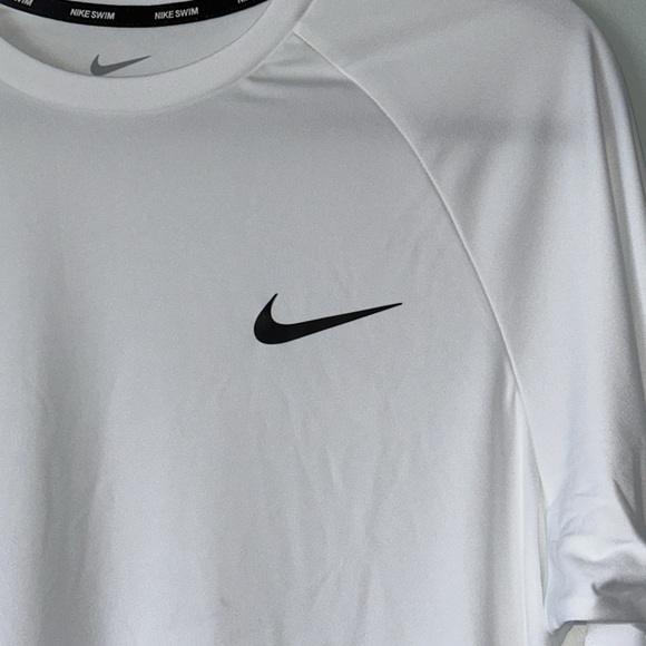 NIKE Men’s Dri-Fit UPF 40+ Hydroguard Swim Shirt White Medium - Picture 3 of 9